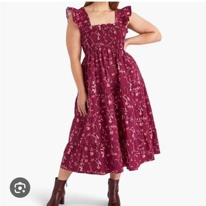 Hill House Ellie Nap Dress - Botanical Burgundy - XXS